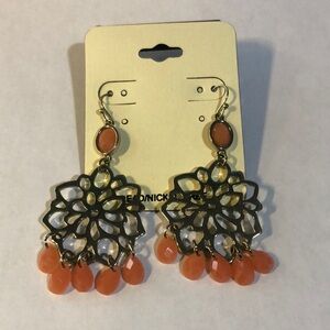New Orange and Gold Dangle Earrings